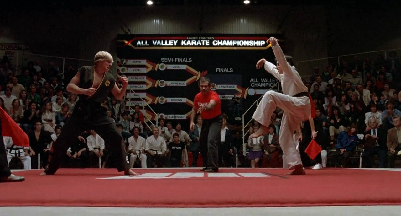 Una escena mítica de Karate Kid