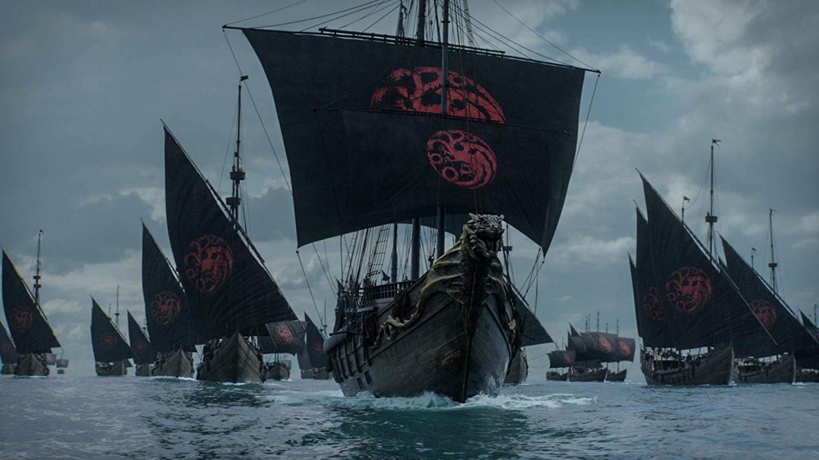 La flota Targaryen, camino de Rocadragón, en el 8x04 de 'Juego de Tronos'